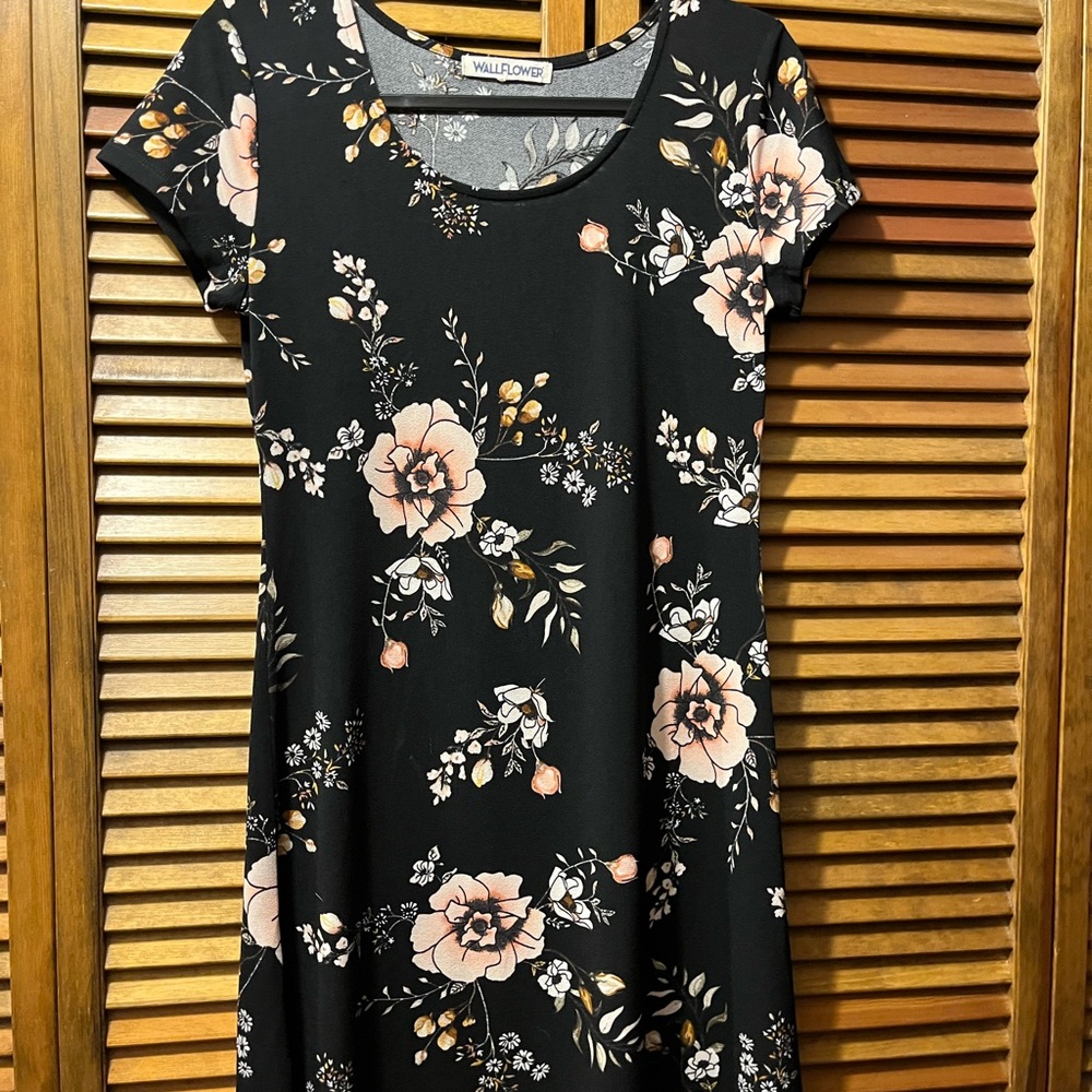 Wallflower Orange A-line Mini Dress Scoop Neck